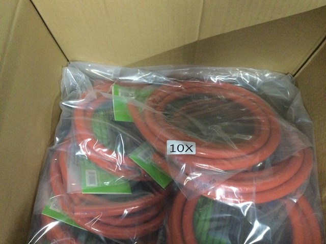 Ca. 40x 2 meter pvc gasslang met 2 slangklemmen, gimeg, 5707308, oranje - afbeelding 2 van  4
