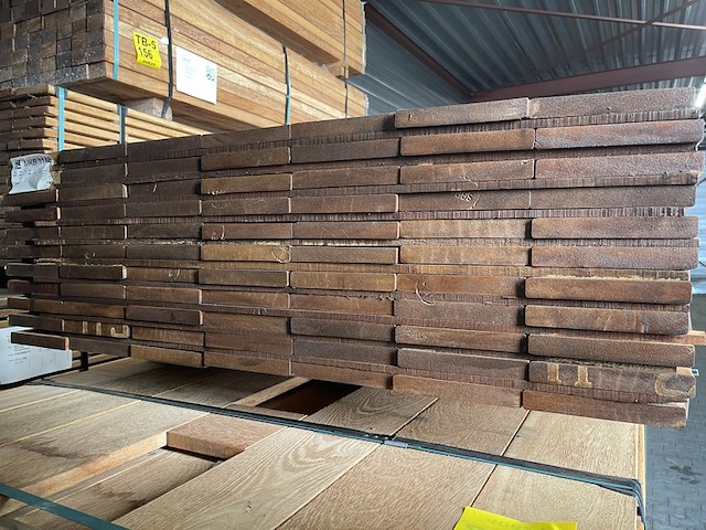 Ca. 40x angelim pedra vlonderplanken, 21x145mm, lengte 19/425cm, 21/455cm - afbeelding 3 van  4