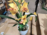 Ca. 40x dozen met 2 kunst orchideeën van kwaliteit, 2 kleuren per doos - afbeelding 1 van  4