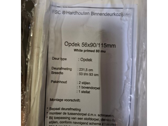 Ca. 40x hardhouten deurkozijn gegrond - afbeelding 3 van  4