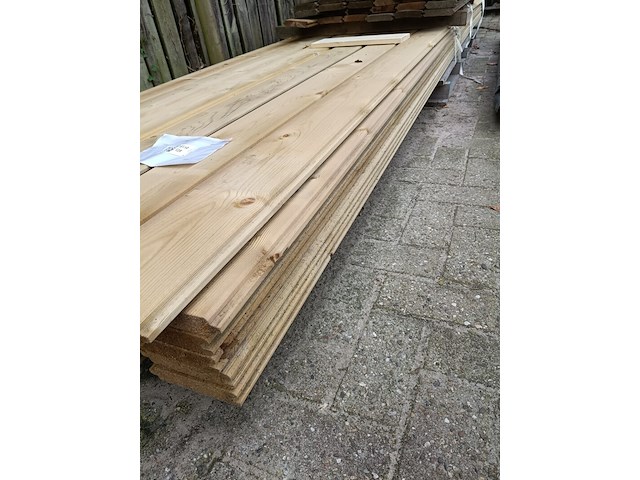 Ca. 40x vuren blokhutprofielen - afbeelding 2 van  4