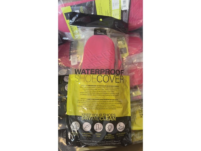 Ca. 40x waterproof schoenhoezen, perfetti travel, transparant/ roze - afbeelding 4 van  4