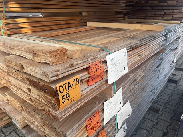 Ca. 42x douglas wisselsponning, 18x190mm, lengte 300cm - afbeelding 2 van  3