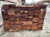 Ca. 42x grenen balken geschaafd bruin geïmpregneerd, 45x145mm, lengte 600cm - afbeelding 3 van  3