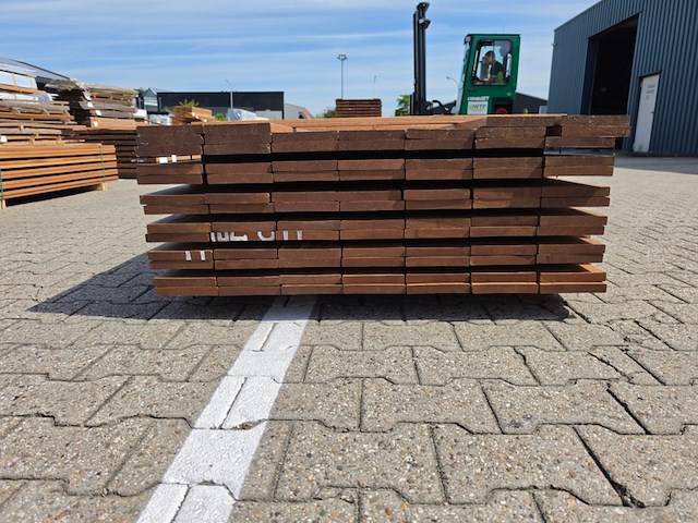 Ca. 42x guyana ipé planken geschaafd, 21x145mm, lengte 275cm - afbeelding 3 van  3