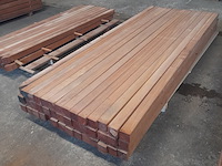 Ca. 42x hardhouten paal, 6,8 x 6,8 x 250 cm - afbeelding 3 van  5