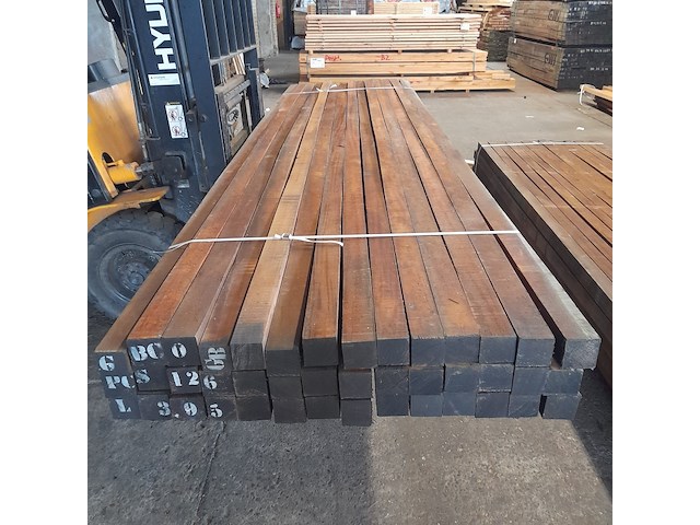 Ca. 42x hardhouten paal, 7 x 7 x 400 cm - afbeelding 2 van  4