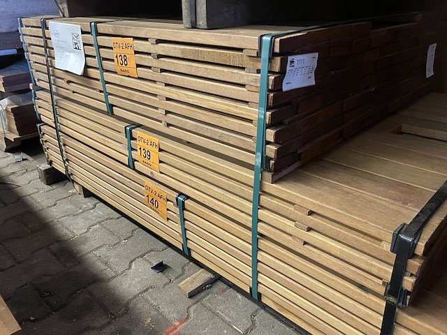 Ca. 43x guyana ipé planken geschaafd, 25x90mm, lengte 155cm - afbeelding 4 van  4