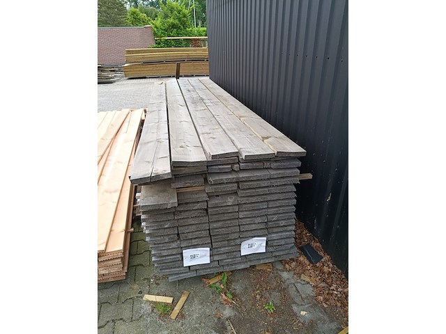 Ca. 43x vuren grijs gedompelde steigerplanken - afbeelding 1 van  4