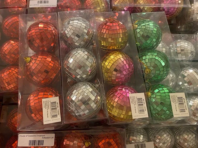 Ca. 447x kerstballen, house of seasons, rood/zilver/roze/groen - afbeelding 2 van  2