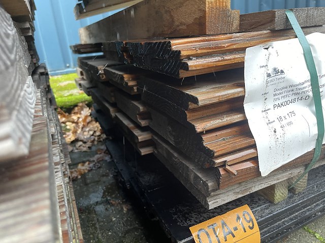 Ca. 44x douglas wisselsponning, 18x190mm, lengte 600cm - afbeelding 3 van  3