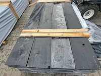 Ca. 44x vuren boeidelen zwart gecoat, 22x245mm, lengte 540cm - afbeelding 1 van  3