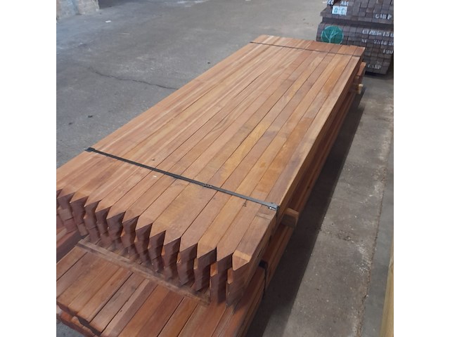 Ca. 45x hardhouten paal, 6,8 x 6,8 x 275 cm - afbeelding 3 van  7