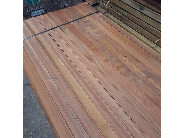 Ca. 45x hardhouten paal, 6,8 x 6,8 x 275 cm - afbeelding 4 van  7