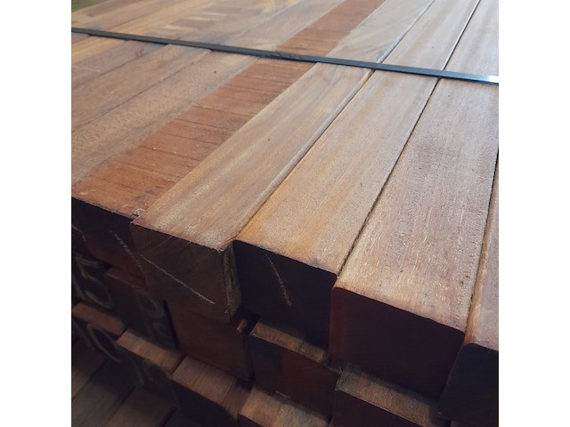 Ca. 45x hardhouten paal, 6,8 x 6,8 x 275 cm - afbeelding 7 van  7