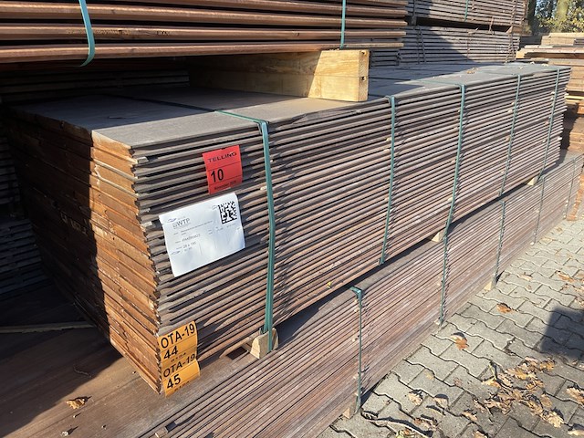 Ca. 45x massaranduba damwand-/ paardenbox profiel, 28x195mm, lengte 300cm - afbeelding 4 van  4