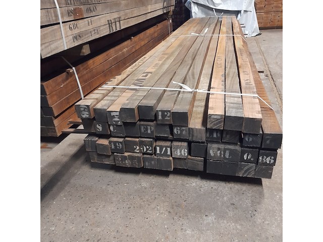 Ca. 46x hardhouten paal, 7 x 7 x 400 cm - afbeelding 5 van  7