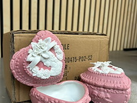 Ca. 46x stenen sieradendoosje hart, roze - afbeelding 3 van  4