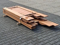 Ca. 46x vlonder/gevel plank, tropisch hardhout | 21x185 mm - afbeelding 2 van  5