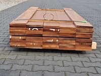 Ca. 46x vlonder/gevel plank, tropisch hardhout | 21x185 mm - afbeelding 4 van  5