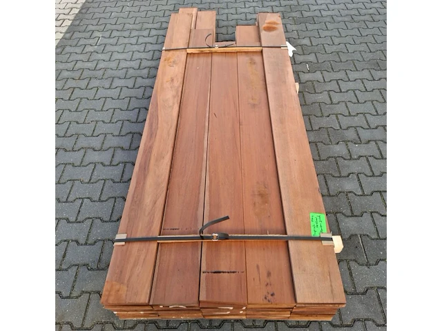 Ca. 46x vlonder/gevel plank, tropisch hardhout | 21x185 mm - afbeelding 5 van  5