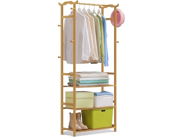 Ca. 47x bamboe kledingrek, kapstok 70x30x170 cm, i-wannahave - afbeelding 1 van  3
