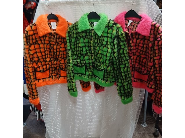 Ca. 47x feestkleding carnaval neon pluche - afbeelding 2 van  6