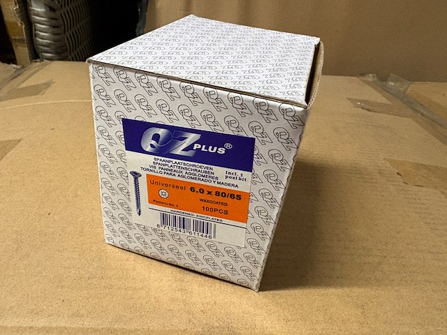 Ca. 48x 100 pack spaanplaatschroeven qz-combi, 6x80/65 - afbeelding 1 van  4