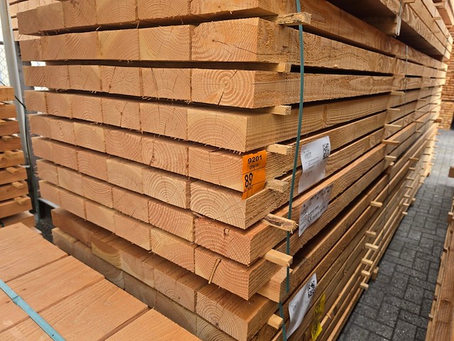 Ca. 48x douglas balken fijnbezaagd, 75x175mm, lengte 500cm - afbeelding 4 van  4