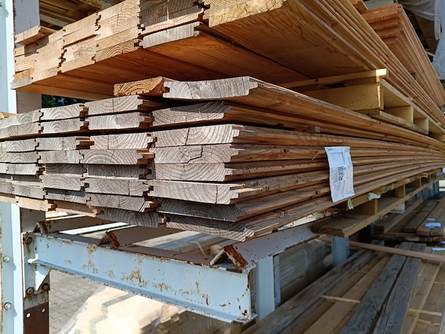 Ca. 48x douglas blokhutprofiel 500 cm lang, blank - afbeelding 2 van  3