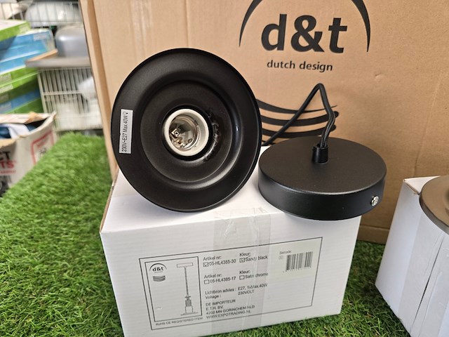 Ca. 48x dutch design hanglamp 24x zwart en 24x chrome d&t - afbeelding 9 van  12