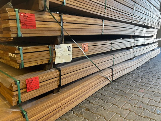 Ca. 48x guyana ipé planken geschaafd, 21x140mm, lengte 23/425cm, 16/485cm, 9/545cm - afbeelding 4 van  4