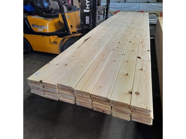 Ca. 49x grenen vloerdeel met mes en groef, 2,1 x 14,7 x 510 cm - afbeelding 1 van  7