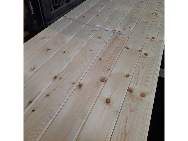 Ca. 49x grenen vloerdeel met mes en groef, 2,1 x 14,7 x 510 cm - afbeelding 2 van  7