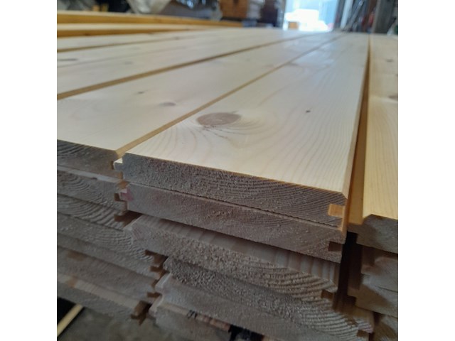 Ca. 49x grenen vloerdeel met mes en groef, 2,1 x 14,7 x 510 cm - afbeelding 5 van  7