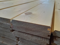 Ca. 49x grenen vloerdeel met mes en groef, 2,1 x 14,7 x 510 cm - afbeelding 5 van  7