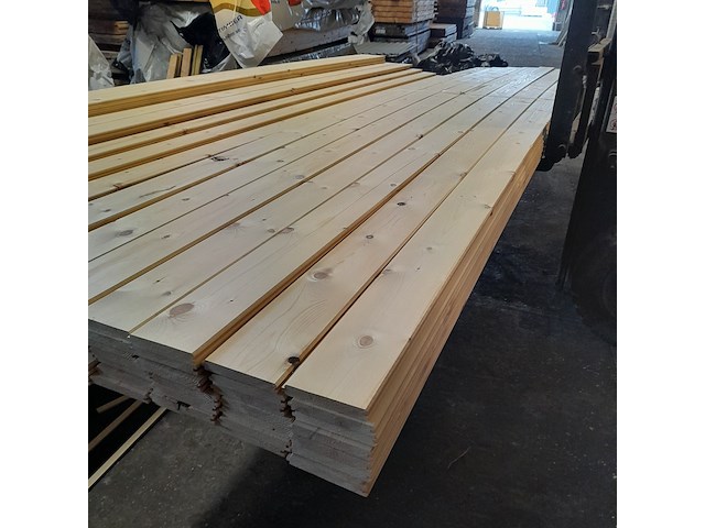 Ca. 49x grenen vloerdeel met mes en groef, 2,1 x 14,7 x 510 cm - afbeelding 6 van  7