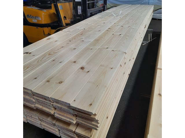 Ca. 49x grenen vloerdeel met mes en groef, 2,1 x 14,7 x 510 cm - afbeelding 2 van  7