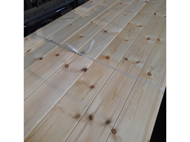 Ca. 49x grenen vloerdeel met mes en groef, 2,1 x 14,7 x 510 cm - afbeelding 3 van  7