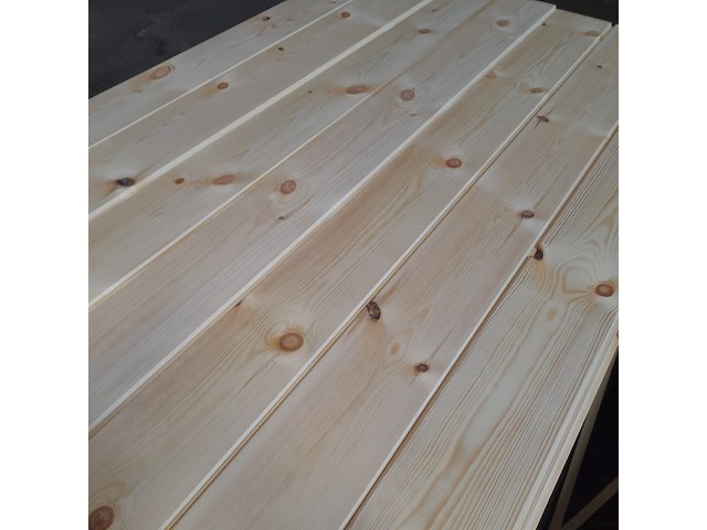 Ca. 49x grenen vloerdeel met mes en groef, 2,1 x 14,7 x 510 cm - afbeelding 4 van  7