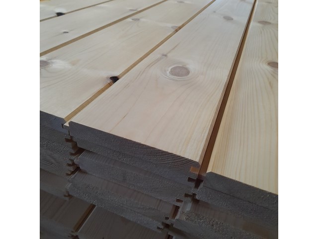 Ca. 49x grenen vloerdeel met mes en groef, 2,1 x 14,7 x 510 cm - afbeelding 7 van  7