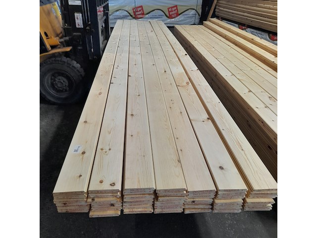 Ca. 49x grenen vloerdeel met mes en groef, 2,1 x 14,7 x 510 cm - afbeelding 1 van  7