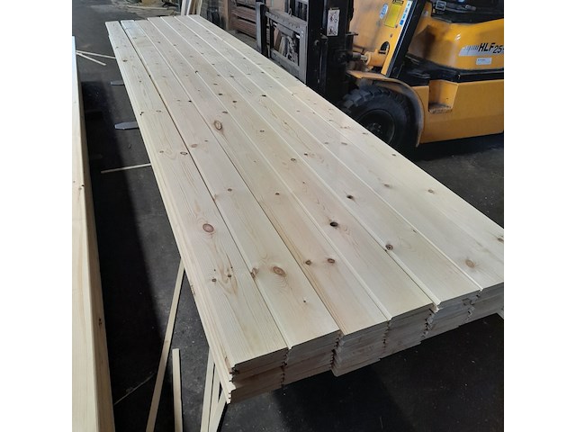 Ca. 49x grenen vloerdeel met mes en groef, 2,1 x 14,7 x 510 cm - afbeelding 5 van  7