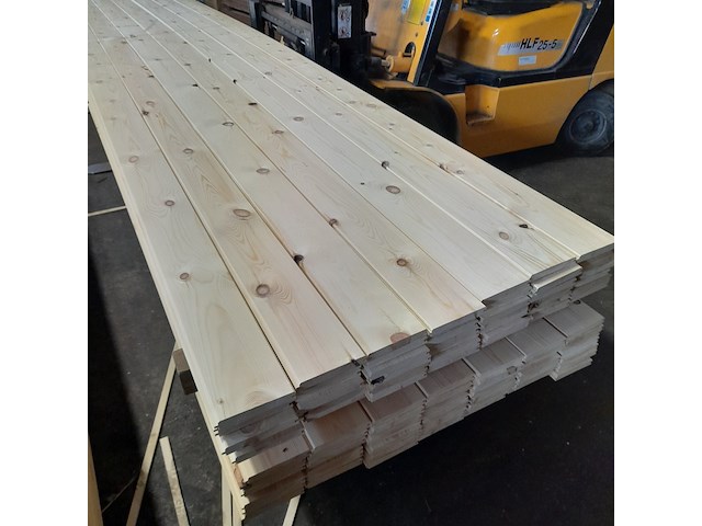 Ca. 49x grenen vloerdeel met mes en groef, 2,1 x 14,7 x 510 cm - afbeelding 5 van  7