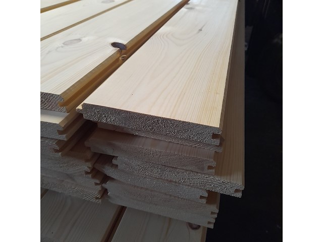 Ca. 49x grenen vloerdeel met mes en groef, 2,1 x 14,7 x 510 cm - afbeelding 6 van  7