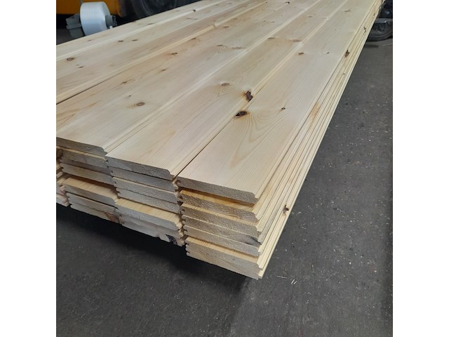 Ca. 49x grenen vloerdeel met mes en groef, 2,1 x 14,7 x 510 cm - afbeelding 2 van  7