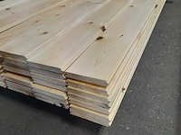 Ca. 49x grenen vloerdeel met mes en groef, 2,1 x 14,7 x 510 cm - afbeelding 2 van  7