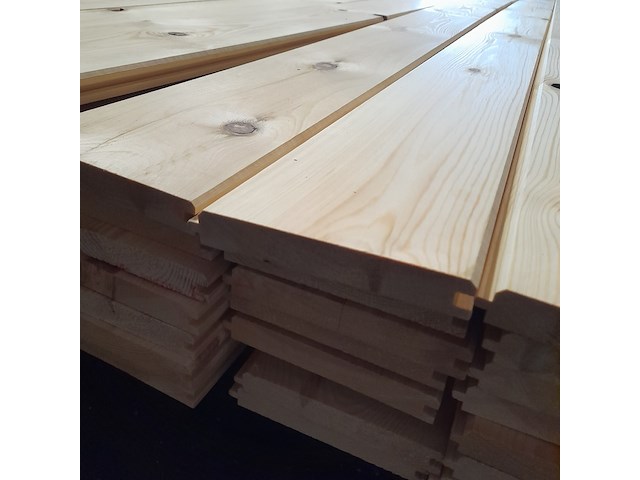 Ca. 49x grenen vloerdeel met mes en groef, 2,1 x 14,7 x 510 cm - afbeelding 6 van  7