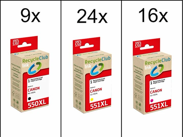 Ca. 49x inktcartridges voor canon pgi-550xl en pgi-551xl, recycleclub - afbeelding 1 van  4
