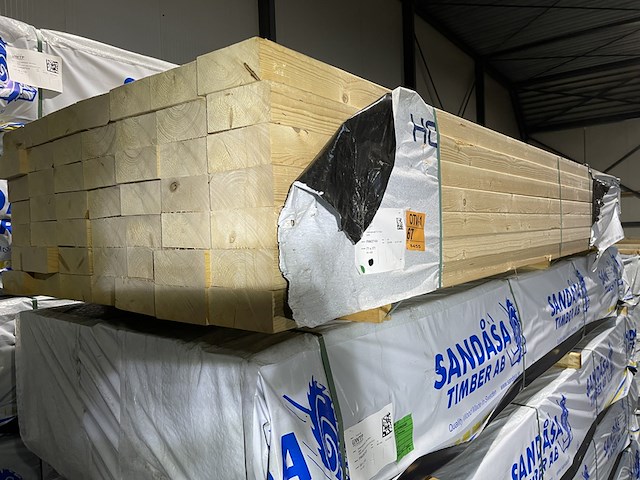 Ca. 49x vuren balken geschaafd, 71x171mm, lengte 420cm - afbeelding 2 van  3